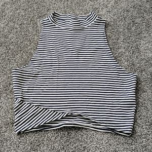 Blue and White Stripe Crop